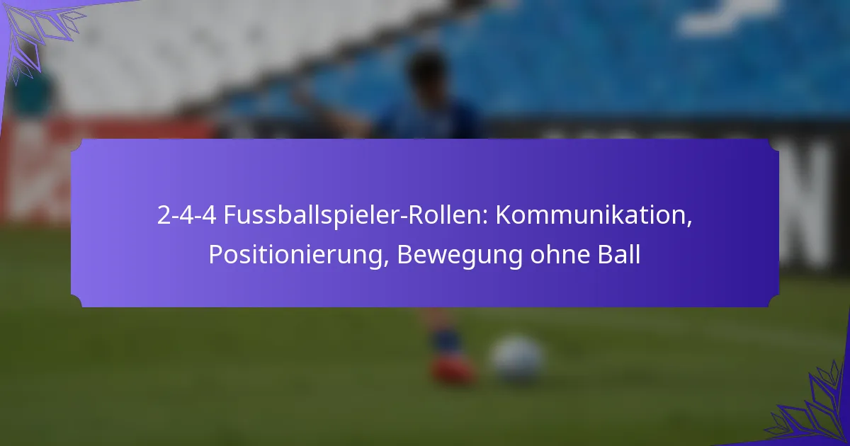 2-4-4 Fussballspieler-Rollen: Kommunikation, Positionierung, Bewegung ohne Ball