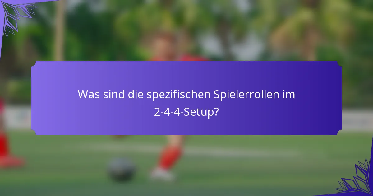 Was sind die spezifischen Spielerrollen im 2-4-4-Setup?