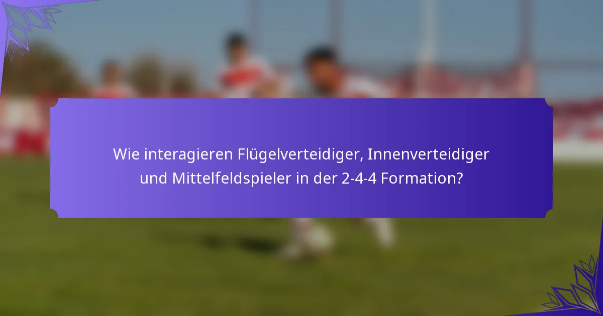Wie interagieren Flügelverteidiger, Innenverteidiger und Mittelfeldspieler in der 2-4-4 Formation?